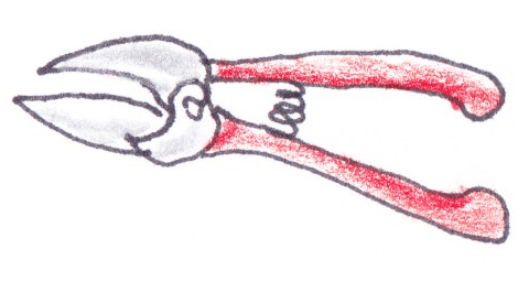bypass pruners with red handles
