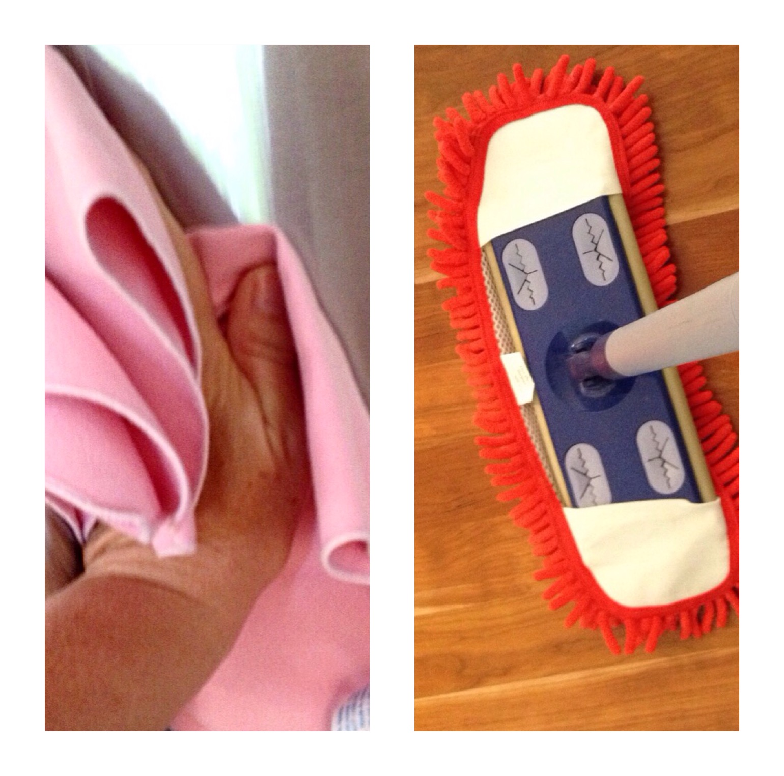 photo of microfiber cloth and dry mop