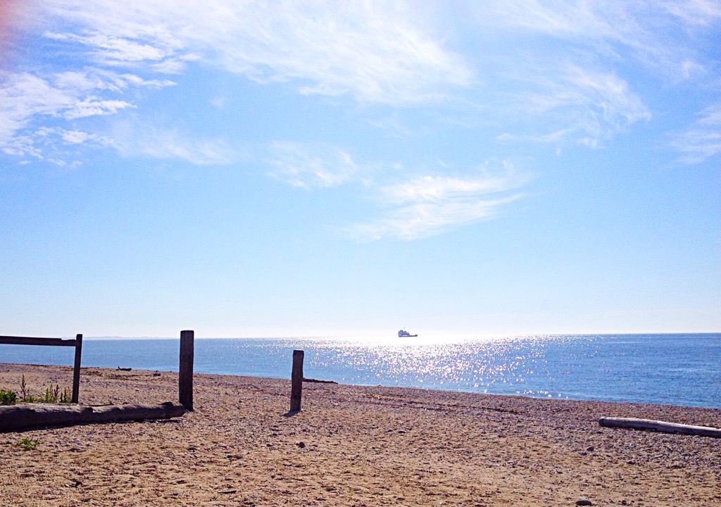 photo of beach and Sound from shore