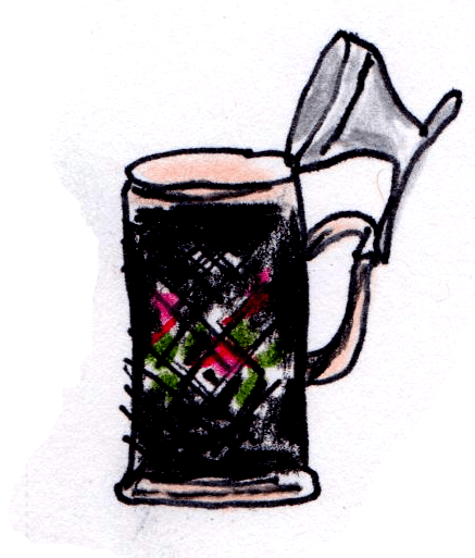 drawing of stein with lid