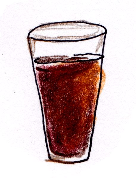drawing of stout beer in a pint glass