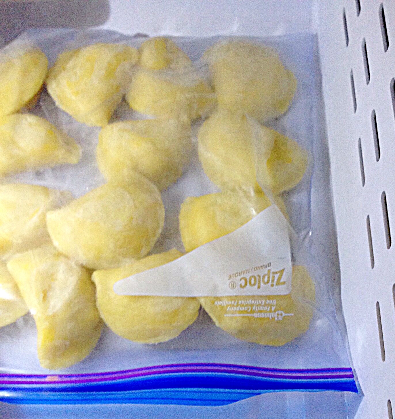 Photo showing freezing pierogi in a single layer