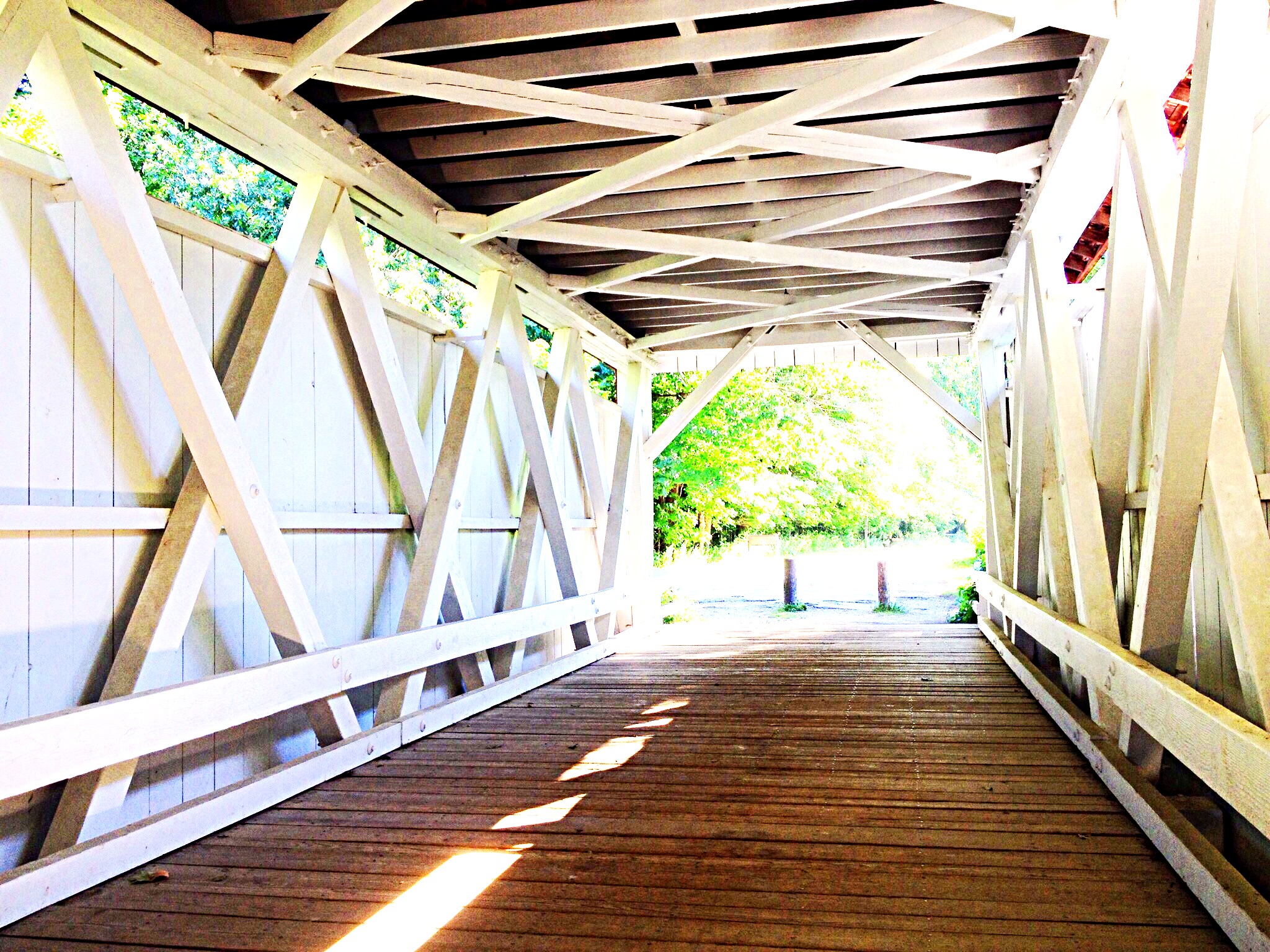 photo of interior of covered bridge