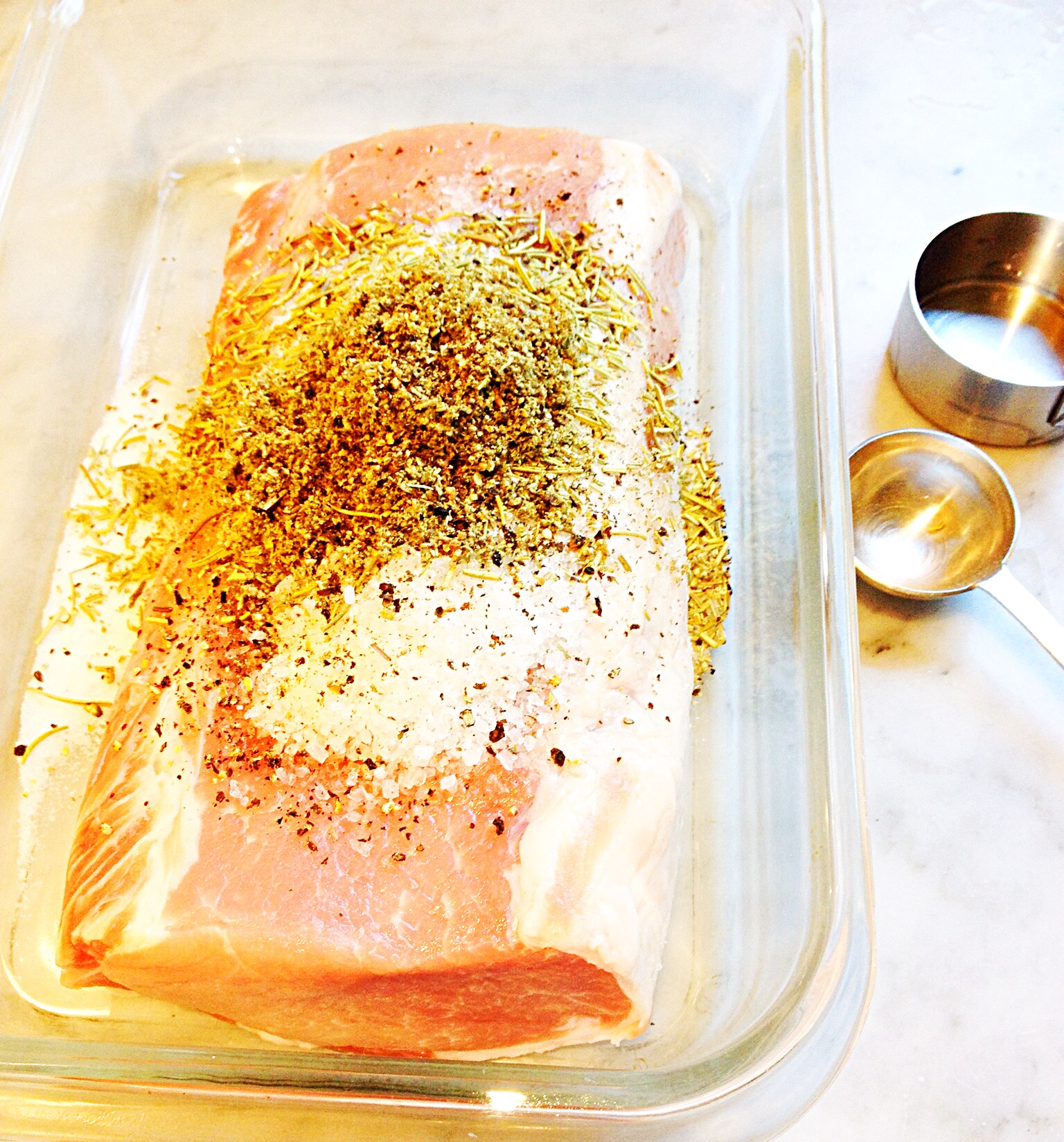 Photo of pork loin and spices