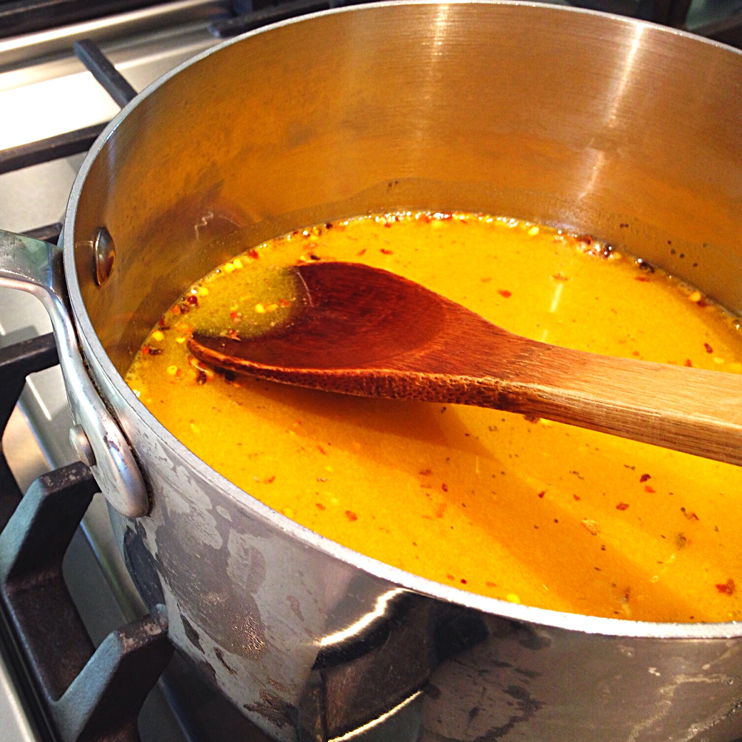 Photo of pickle juice in saucepan
