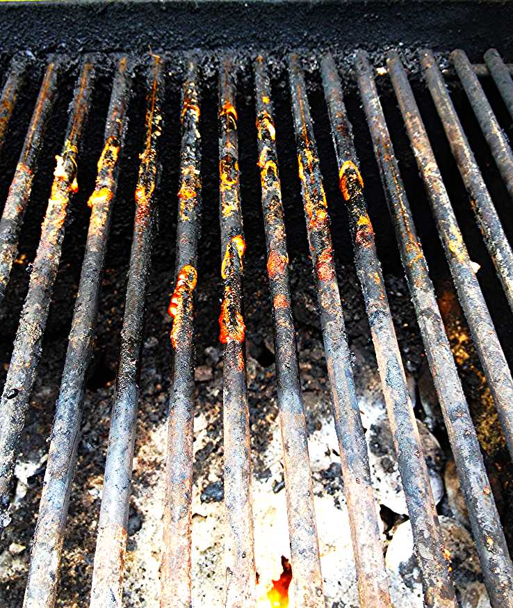 debris stuck on grill grates