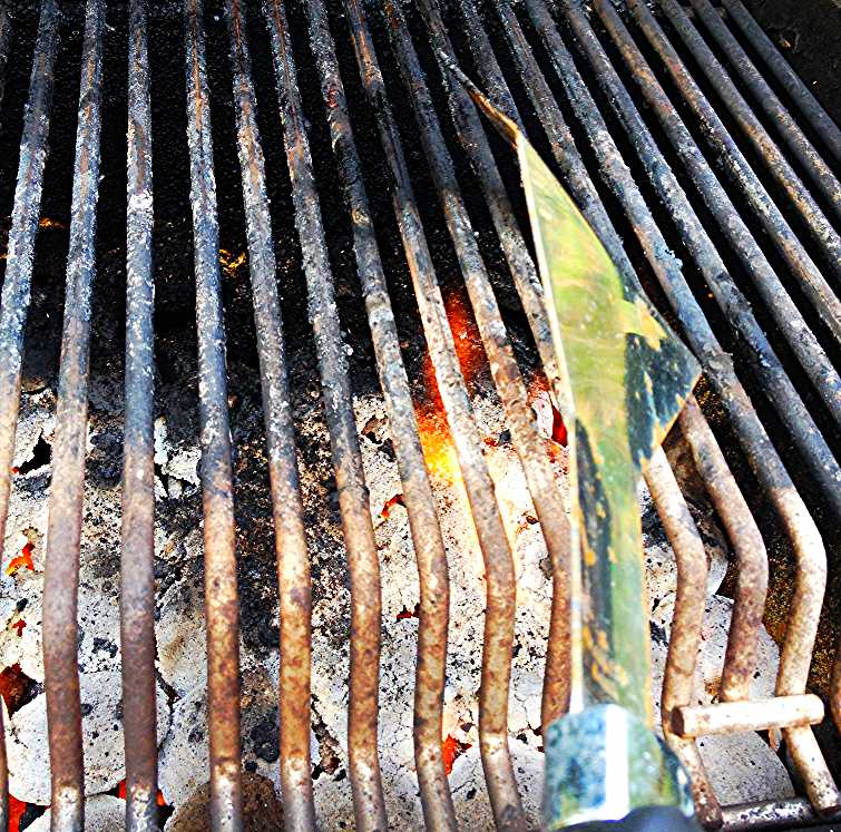 scraping the grill grates