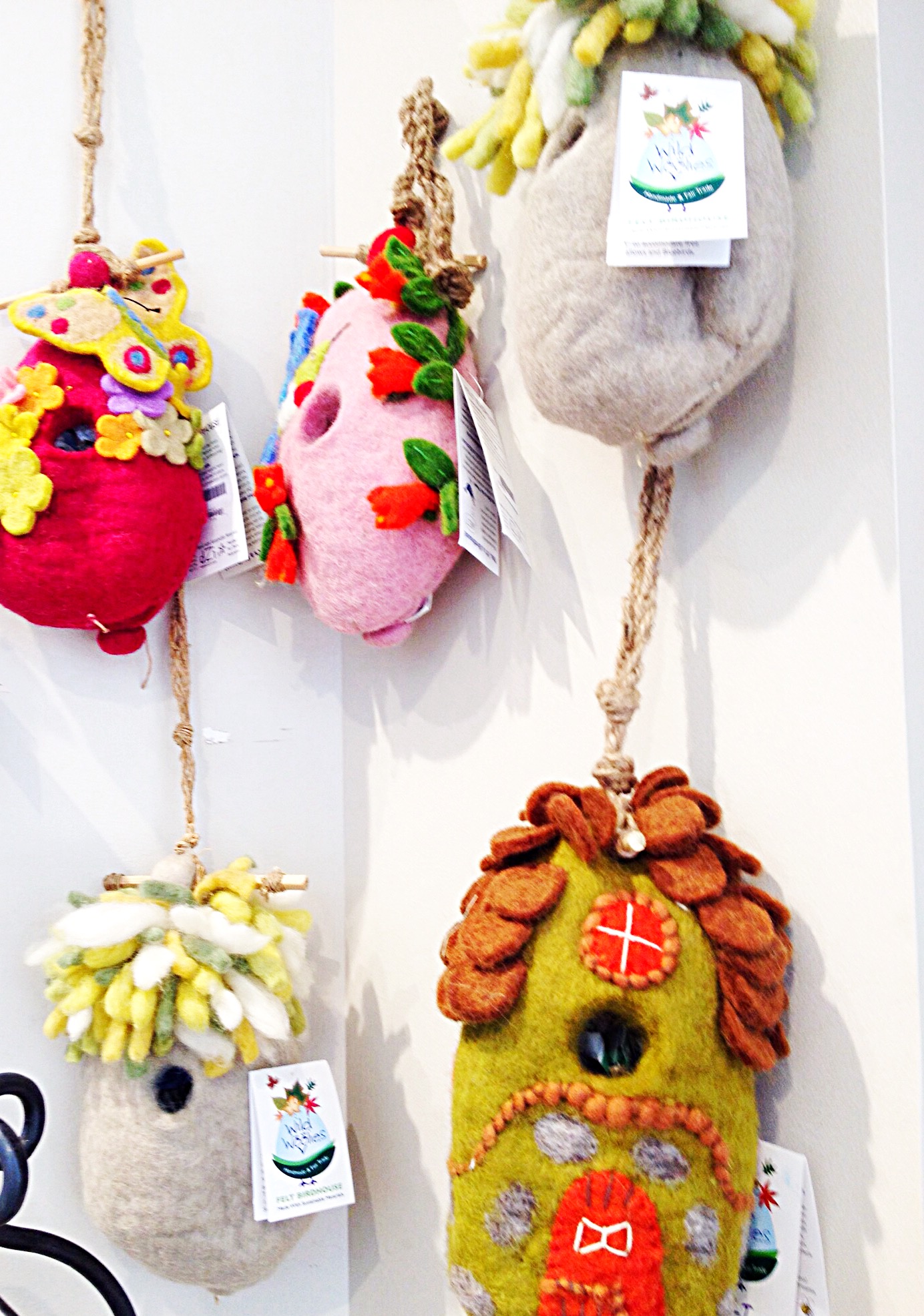 felted wool birdhouses