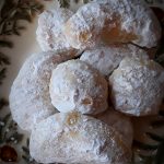 Kourambiethes - snowball cookies - rolled in powdered sugar