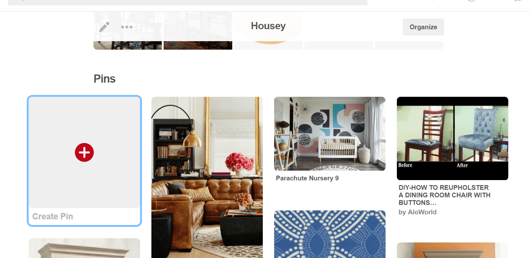 Collecting pins for decorating ideas