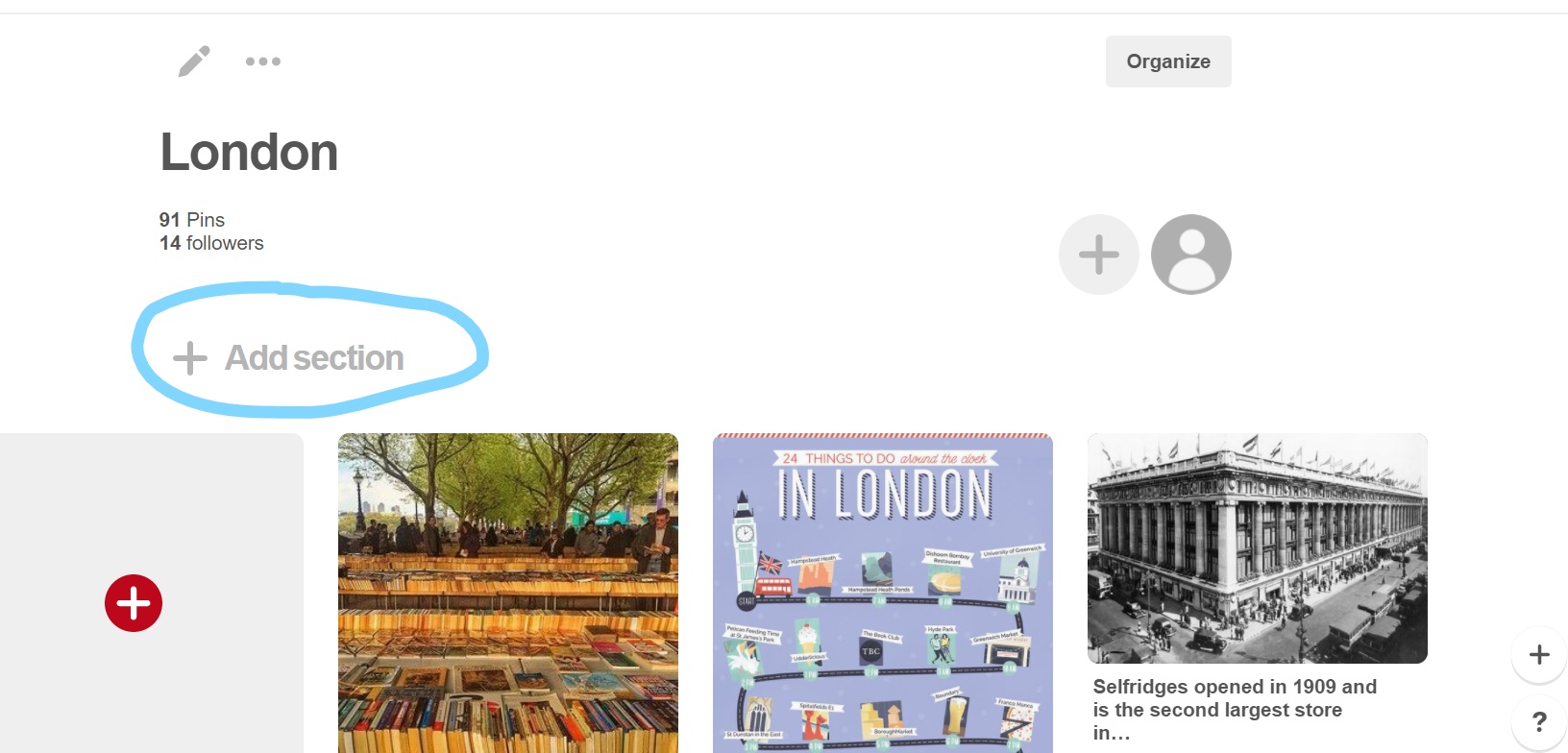 Click on "Add Section" to add a section