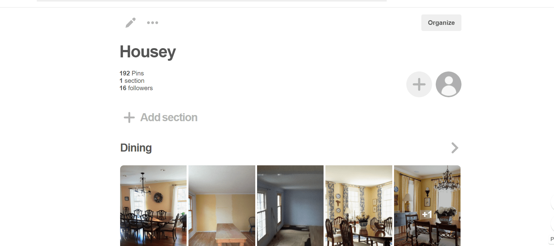 Before and after pictures of the dining room remodel, plus collected ideas