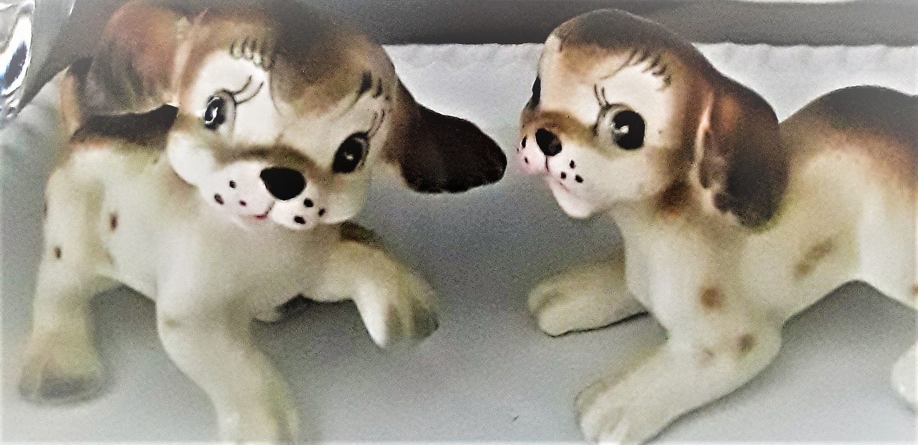 handpainted porcelain spaniel figurines
