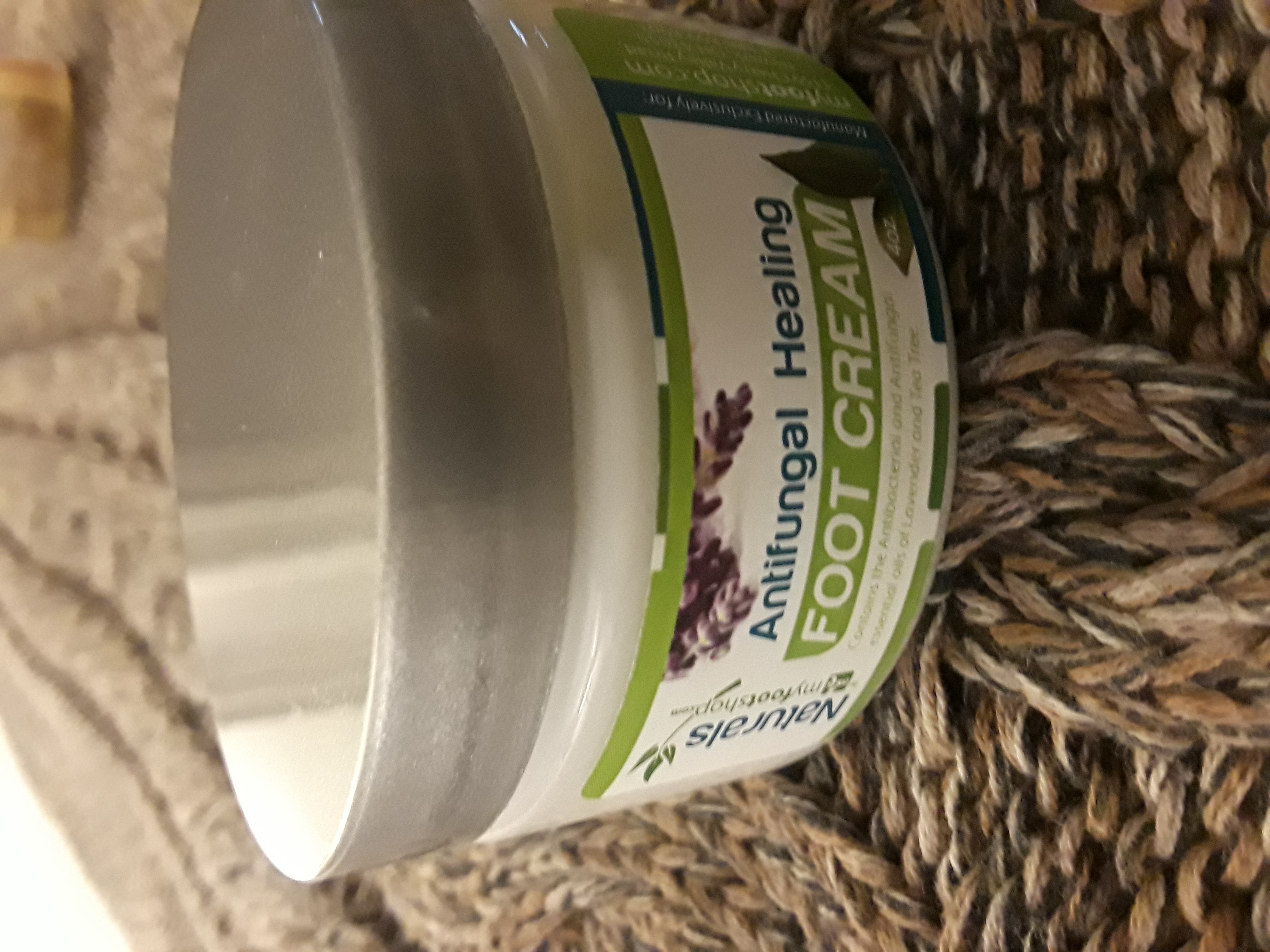 jar of foot cream made from natural ingredients