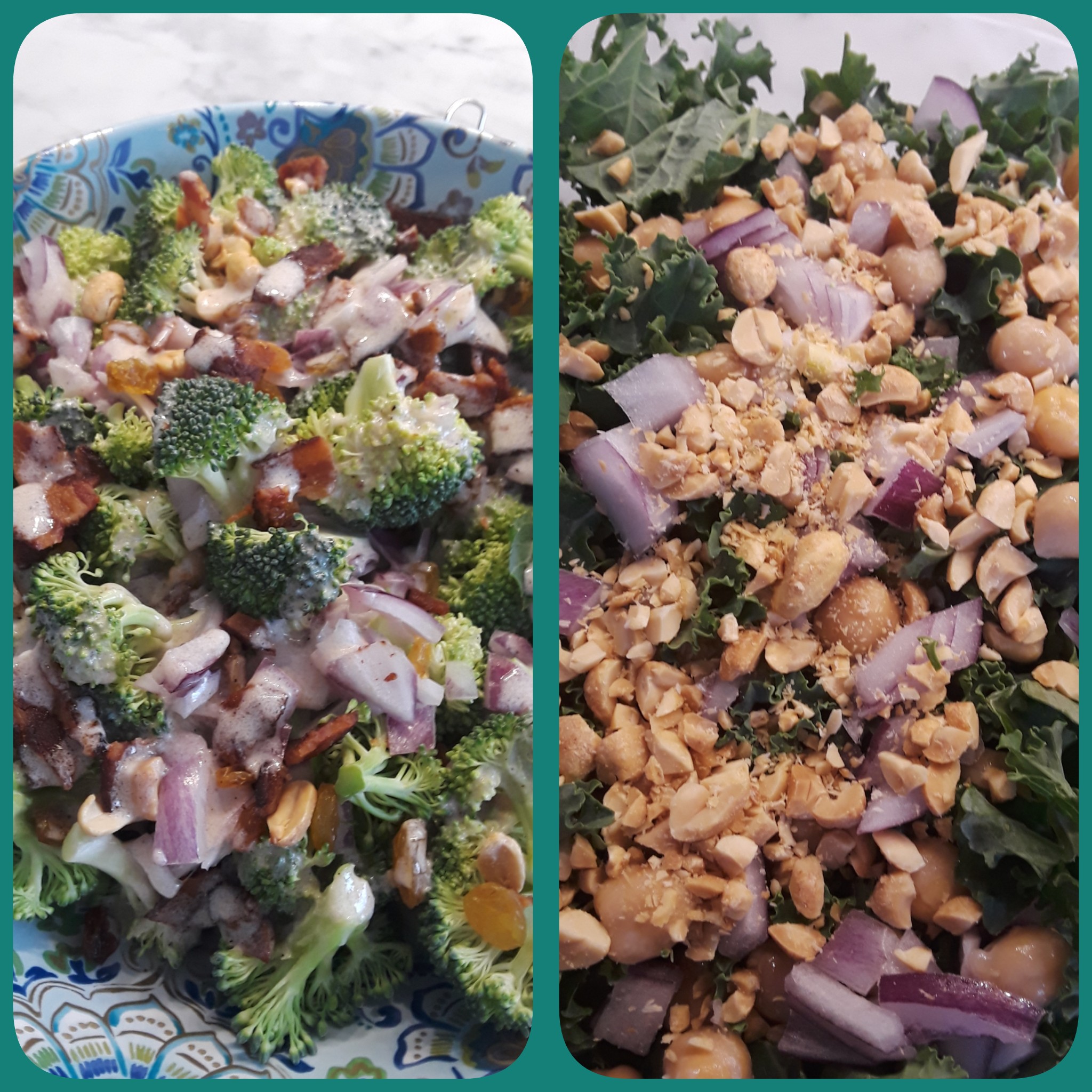 broccoli and kale salads
