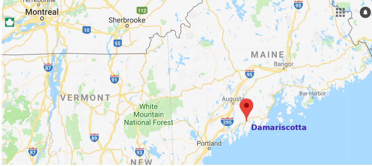 Damariscotta is located on a river that leads to the Atlantic.