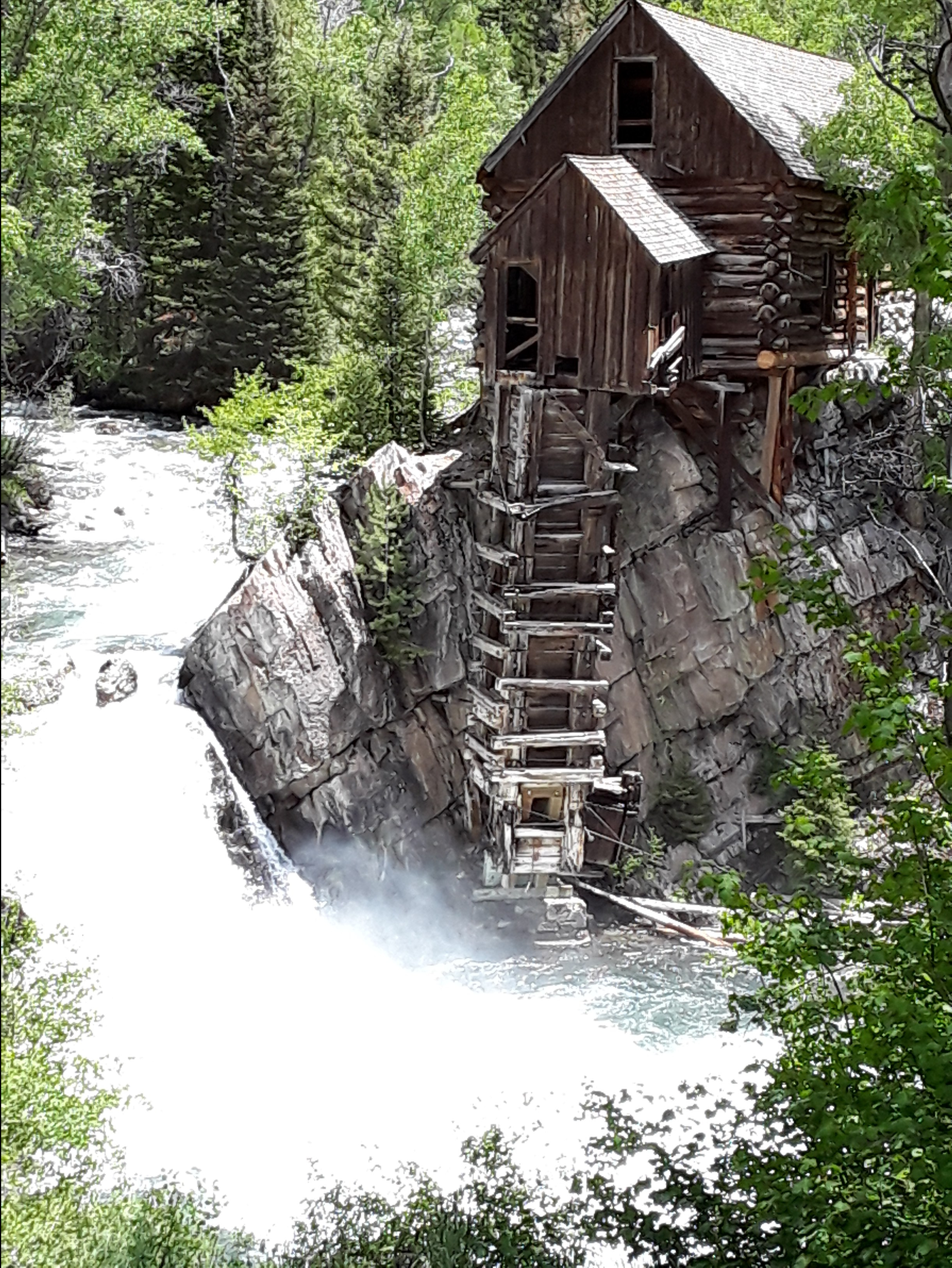 the Crystal Mill is built log cabin-style.