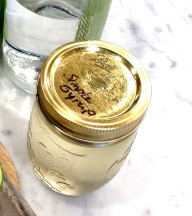 jar filled with simple syrup