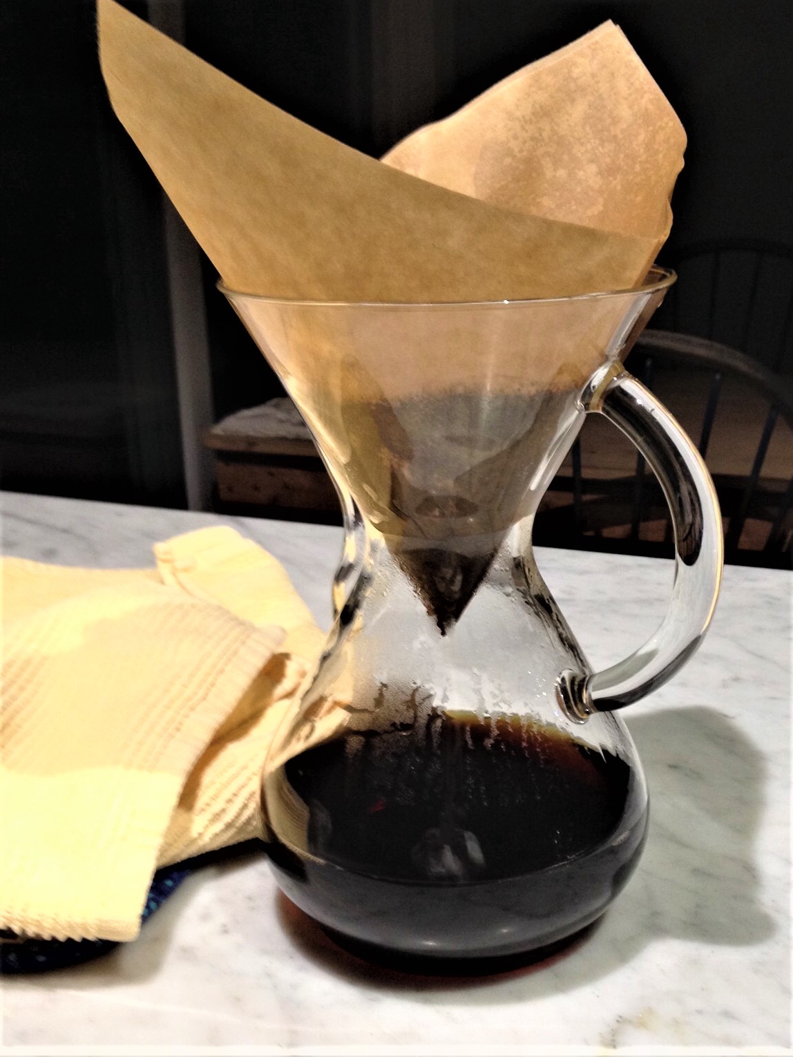 brewed pour over coffee