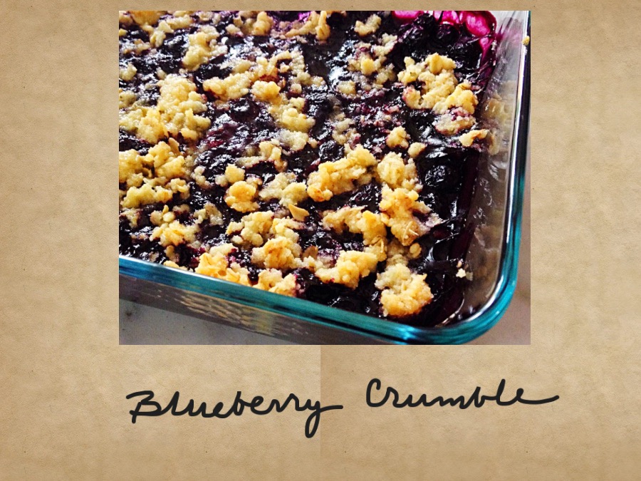 Photo of baked blueberry crumble
