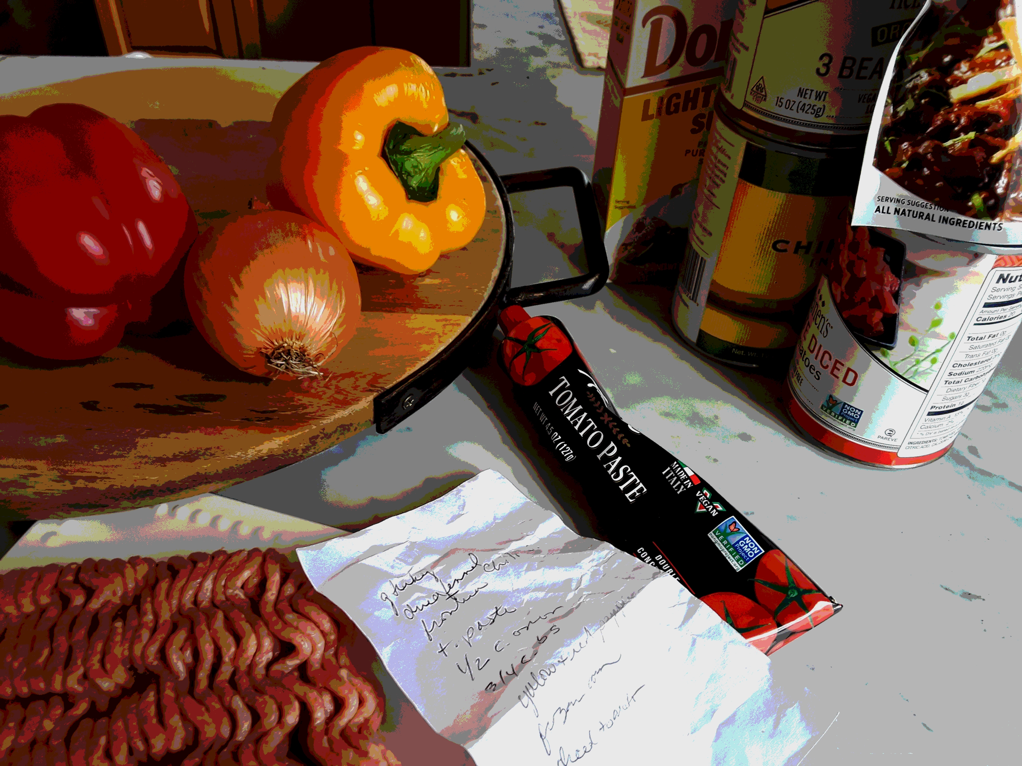 Ingredients for turkey chili