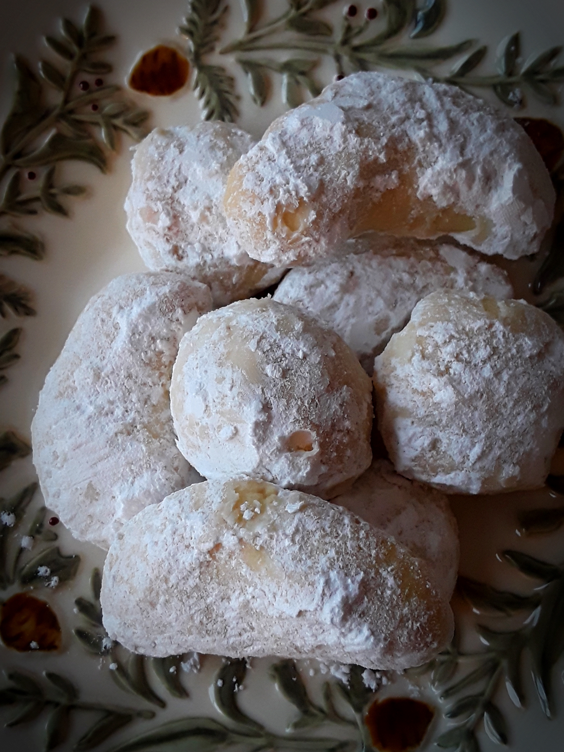 Kourambiethes - snowball cookies - rolled in powdered sugar