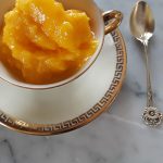 mango sorbet served in a demitasse