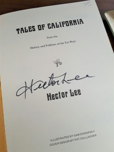 Title page of Tales of California, signed "Hector Lee."