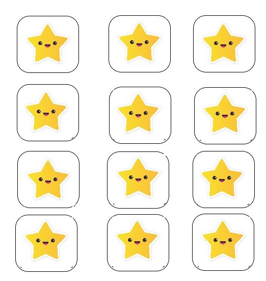cards are arranged three per row and four per column