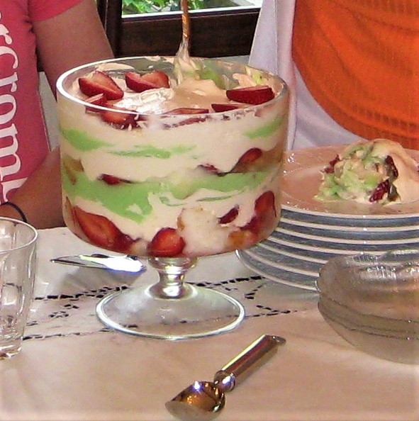 A trifle bowl's sides are perpendicular to its base.