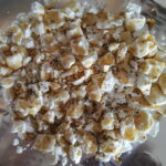 feta cheese is crumbled and topped with honey and thyme