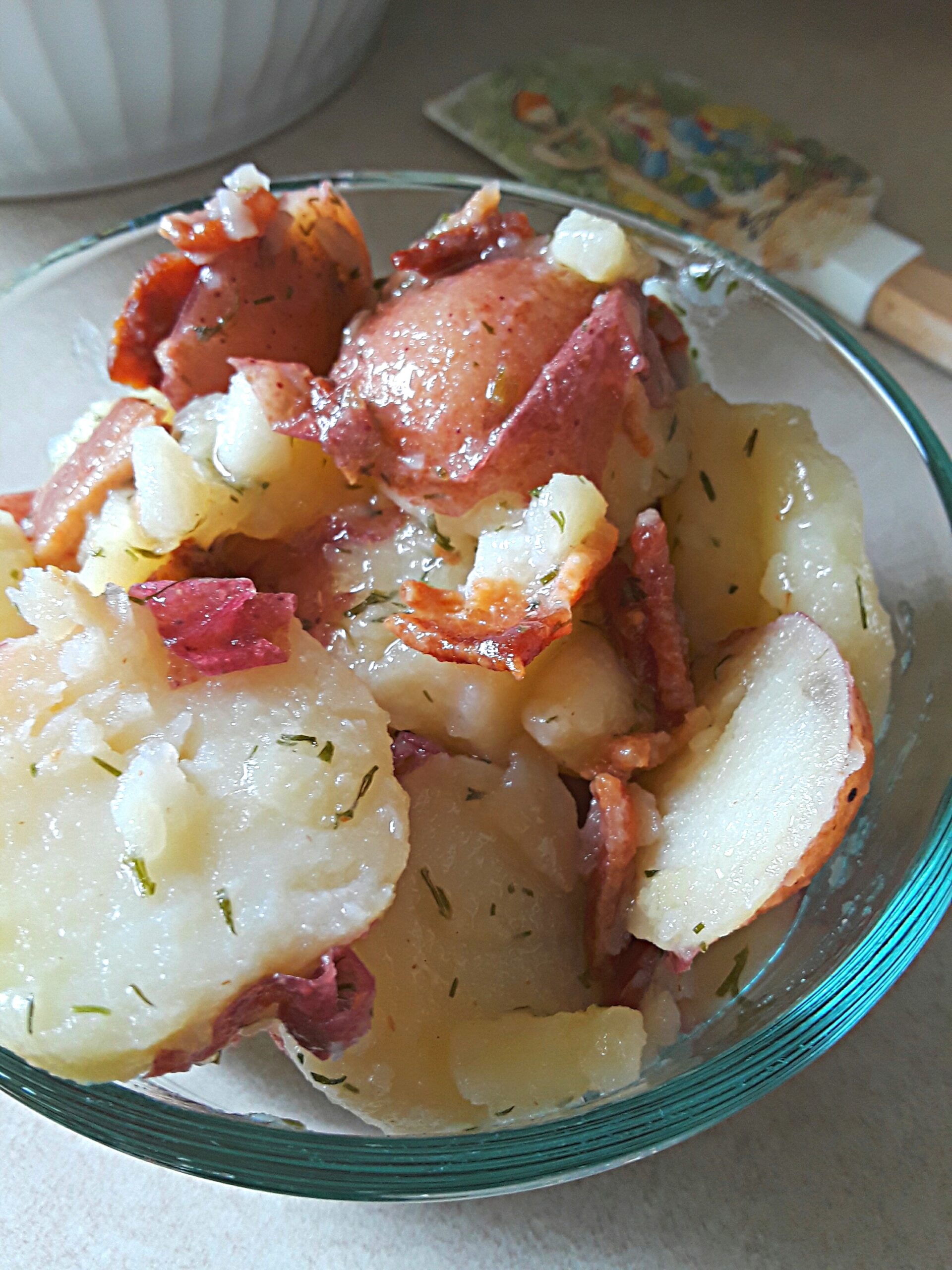This potato salad is best served at room temperature