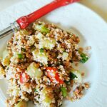 tabbouleh with cucumber and tomato chunks